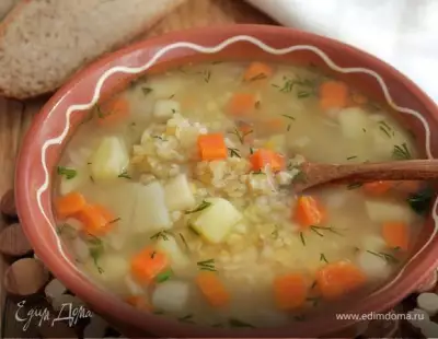 Суп с пшеничной крупой и чечевицей (постный)
