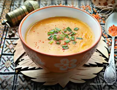 Постный суп из красной чечевицы
