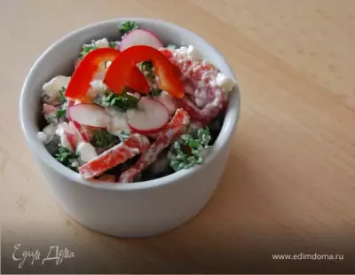 Польский салат с творогом