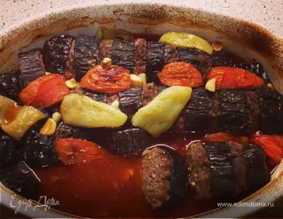 Кебаб с баклажаном в духовке (Fırında Patlıcan Kebabı)
