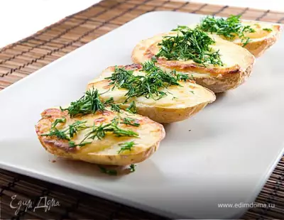 Картофель запеченный с плавленным сыром viola