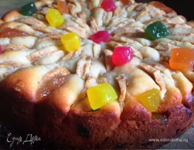 Творожный пирог с яблоками и цукатами весеннее настроение