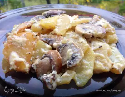 Картошка с грибами и сыром