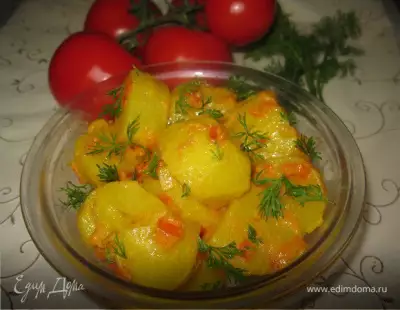 Картошка по бомбейски с томатами