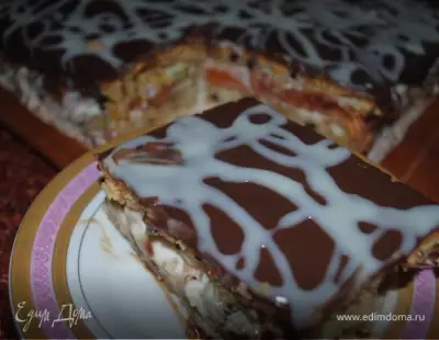 Торт " Орехово - фруктовая мечта" под шоколадом
