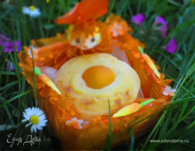 Пасхальные творожные булочки с заварным кремом и абрикосами