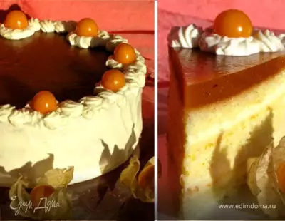 Бисквитно-муссовый торт "Апельсин и хурма"
