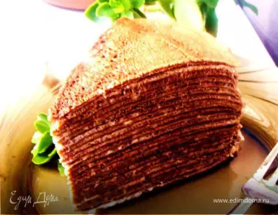 Торт  шоколадно-креповый с заварным кремом