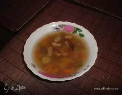 Постный суп с сухариками