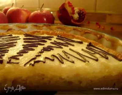 Пирог с яблочным суфле и кремом"Шибуст"