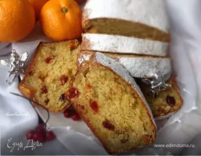 Рождественский творожный кекс с сухофруктами и апельсиновым ароматом