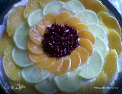 Торт - суфле с фруктами в желе