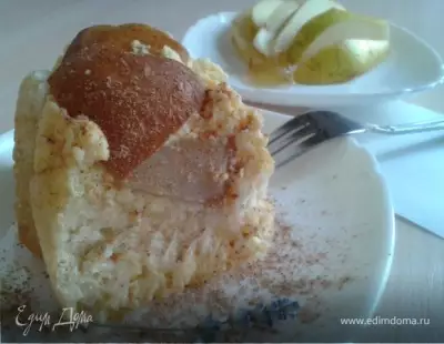 Пирог творожный с ванильной грушей