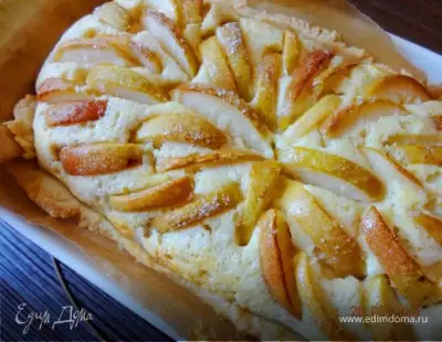 Творожный пирог с грушами "Теплая осень"