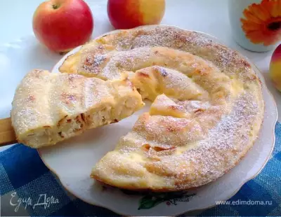 Блинный пирог с творожно-яблочной начинкой