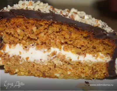 Морковно-миндальный торт с маскарпоне и шоколадом