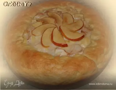 Яблочный пирог из вкусного теста со сливочной заливкой