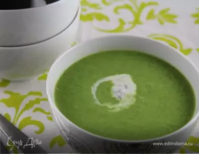 Очень овощной суп-пюре из зеленого горошка