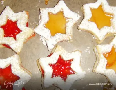 Рождественское печенье линцевские звезды и сердца