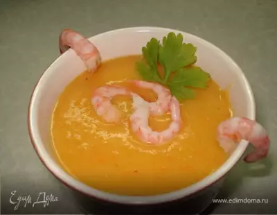 Суп-пюре с овощами и креветками