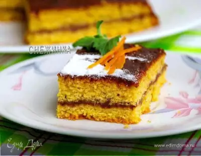 Тыквенно апельсиновый пирог с шоколадной помадкой