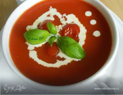 Томатный суп с запеченными черри