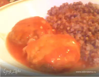 Курино-грибные тефтельки в томатном соусе
