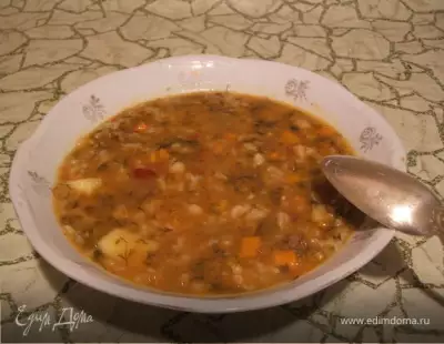 Машхурда (мясной суп с машем и рисом)