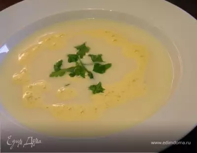 Крем суп из спаржи с апельсиновой пенкой