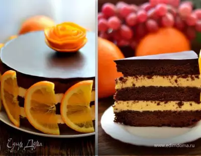 Шоколадно-апельсиновый торт "Зима, до встречи!"