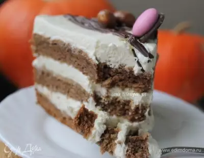 Торт карамельно шоколадная тыковка