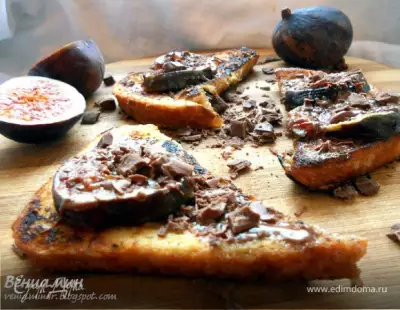 Французские тосты с инжиром шоколадом и медом