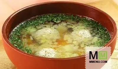 Суп картофельный с рыбными фрикадельками