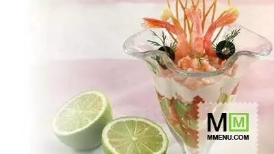 Салат-коктейль с креветками и авокадо фото