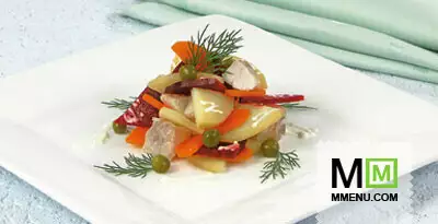 Салат овощной с рыбой