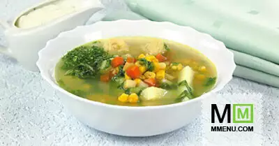Суп с кукурузой и овощами