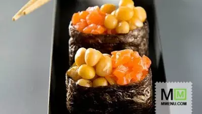 Магуро натто суши с соевыми бобами и тунцом