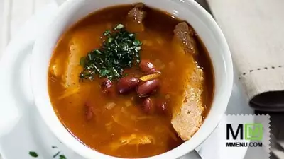 Постный суп с фасолью в мультиварке