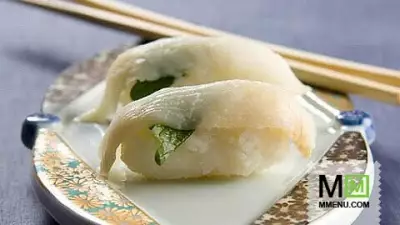 Шисо энгава суши с палтусом