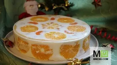 Фруктово-желейный торт Мандарины, апельсины