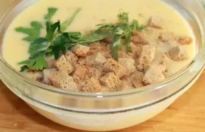 Сырный суп-пюре с шампиньонами: рецепт с фото