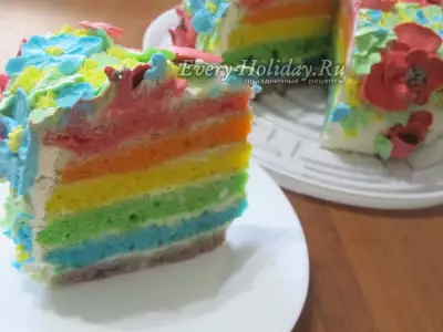 Необычайно красивый и вкусный торт радужный