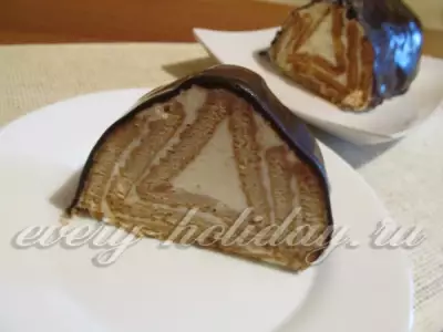 Торт «Шалаш» из печенья и творога