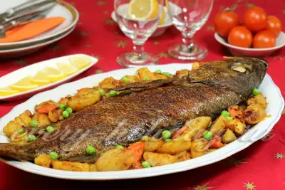 Рыба запеченная с картошкой в духовке