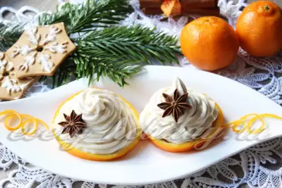 Рождественский десерт из творога и апельсинов