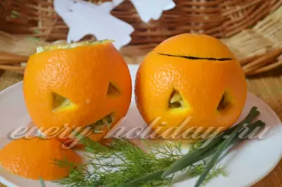 Салат с апельсином на хэллоуин