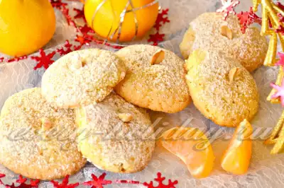 Мандариновое печенье на Новый Год с цельным арахисом