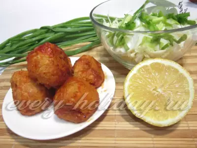 Мясные шарики по-кубански из курицы и картошки (эконом блюдо)
