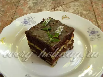 Грушево-шоколадный торт на кефире
