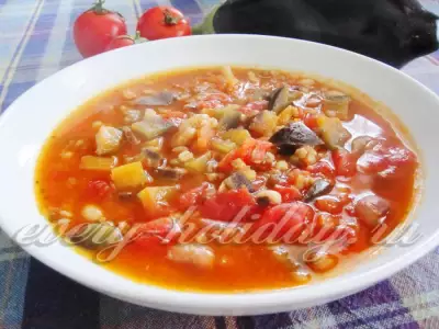 Густой тосканский суп с фасолью и чечевицей